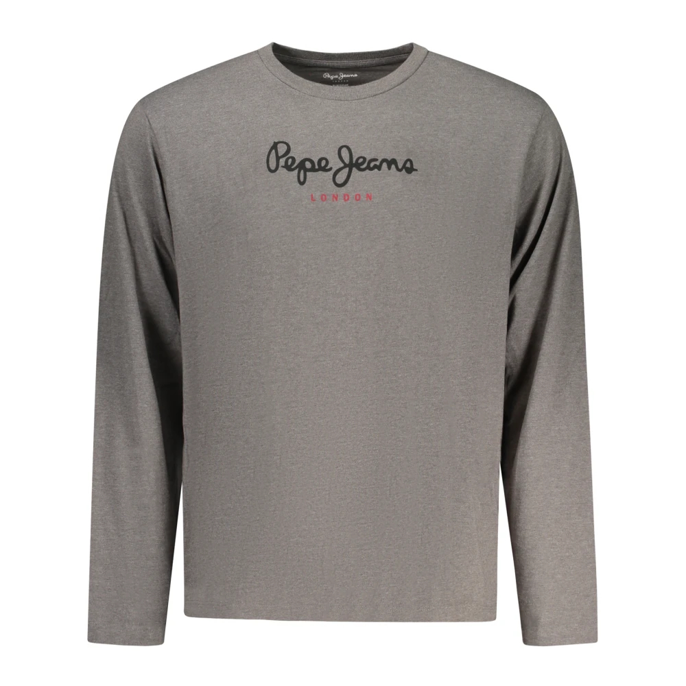 Pepe Jeans Herren Schwarz Marl Grau Langarmshirt "Small Flag" Aus Reiner Baumwolle Rundhals erhältlich in Größe L/M/S/XL/XXL von Baur - Bild 5