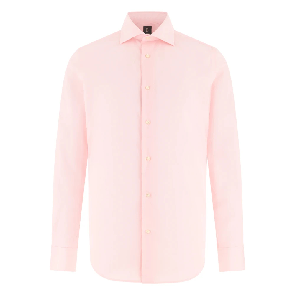 Boggi Milano Herren Rosa - Regular Fit Gestreiftes Baumwollhemd - Shirts - 2XL