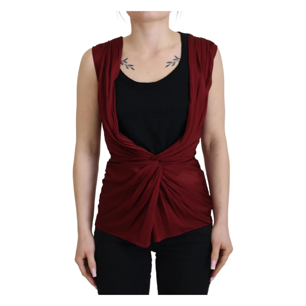 Dolce & Gabbana Damen Rot - Seidenstretch-Top-Bluse - Jackets - S
