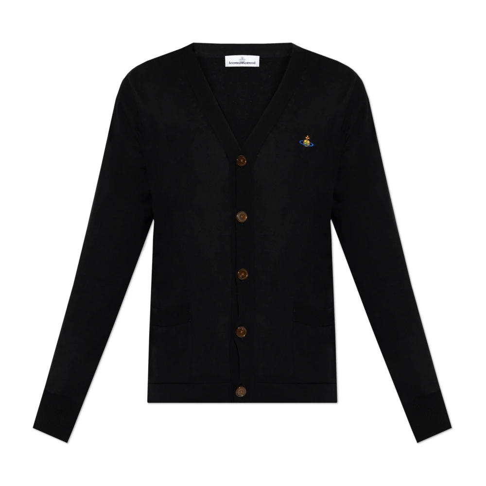 Vivienne Westwood Herren Schwarz - Cardigan Mit Logo-Patch - Knitwear - K - L