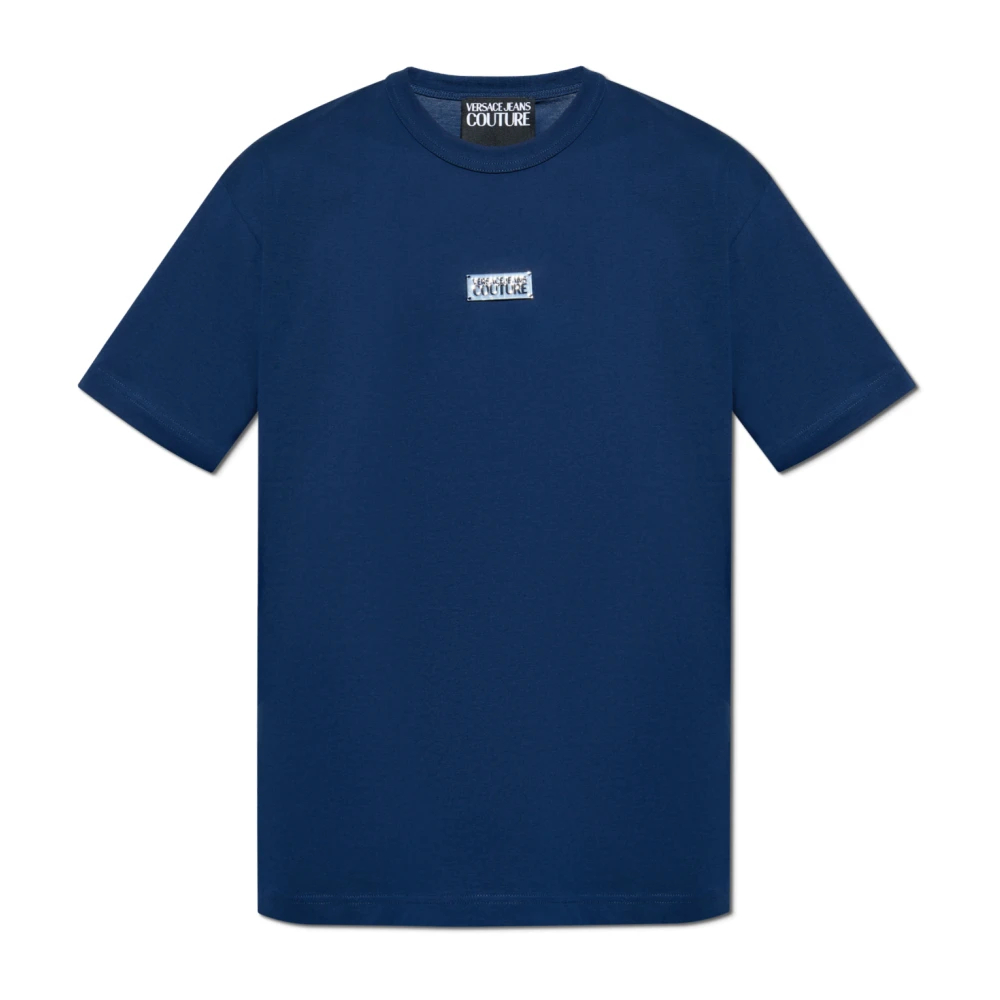 Versace Jeans Couture Herren Blau - T-Shirt Mit Logo - Tops - 2XL
