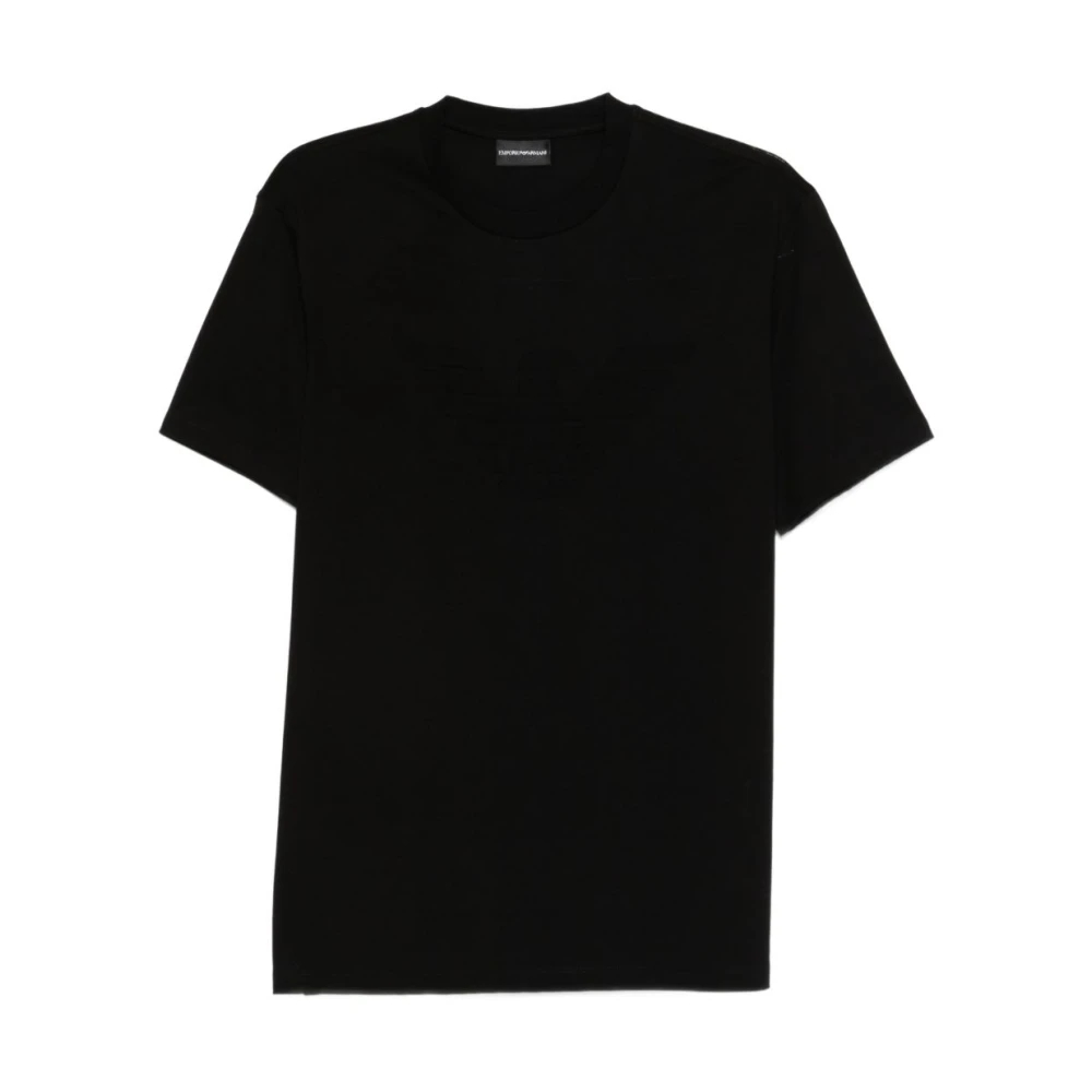 Emporio Armani Herren Schwarz - T-Shirt Mit Rundhalsausschnitt - Tops - K - L
