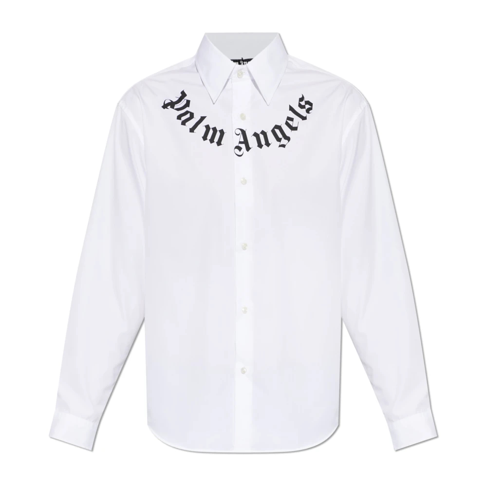 Palm Angels - Shirt Mit Logo - Shirts - Herren - Weiß - M