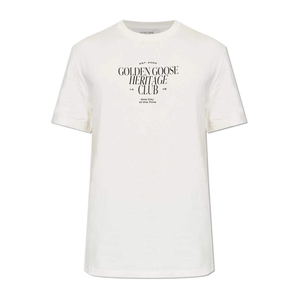 Golden Goose Herren Beige - Logo T-Shirt - Tops - Xl