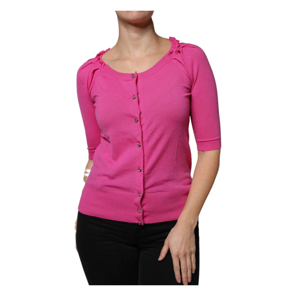 Dolce & Gabbana Damen Rosa - Strickjacke Mit Knopfleiste - Knitwear - 2XS