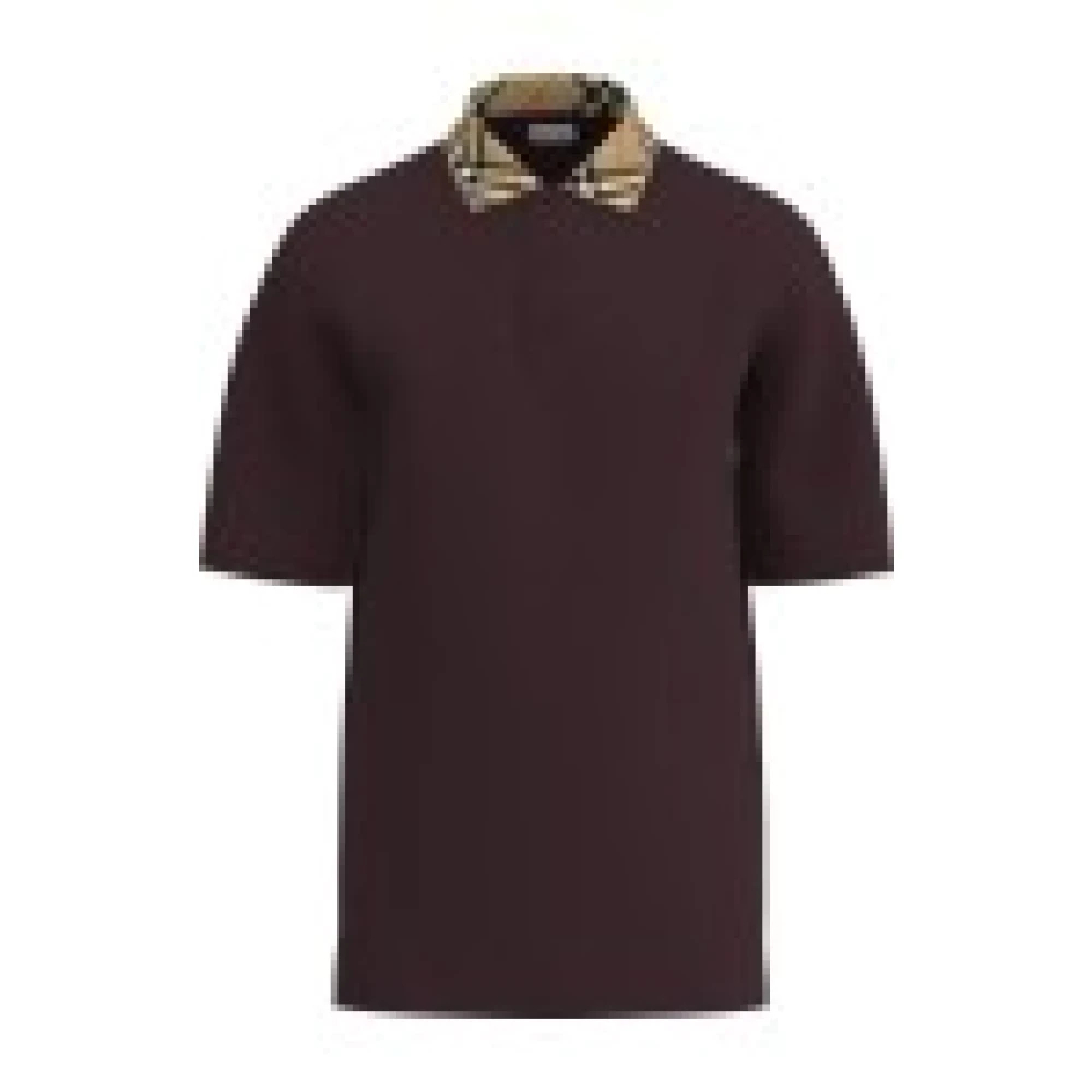 Burberry - Polo-Shirt Mit Karomuster-Kragen Aus Baumwolle - Tops - Herren - Rot - M - Bild 5