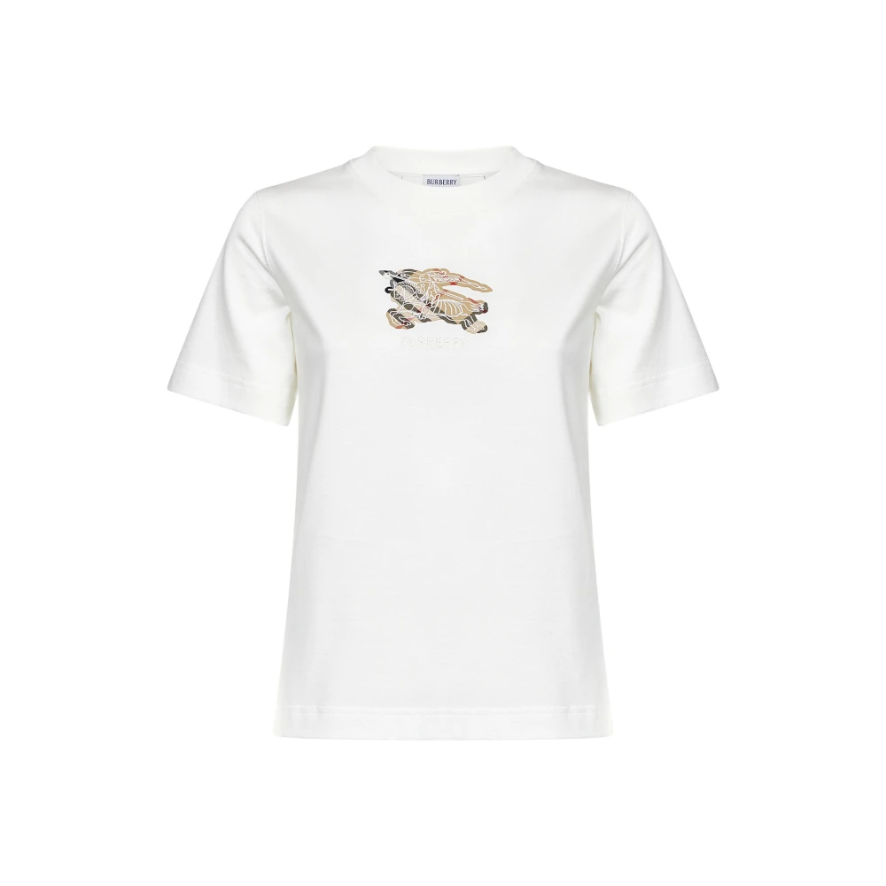 BURBERRY | Chalk white cotton EKD Check T-shirt | Women | XS - Bild 6