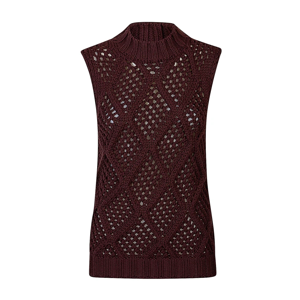 Eleventy Damen Braun - Ärmellose Wollweste - Knitwear - M
