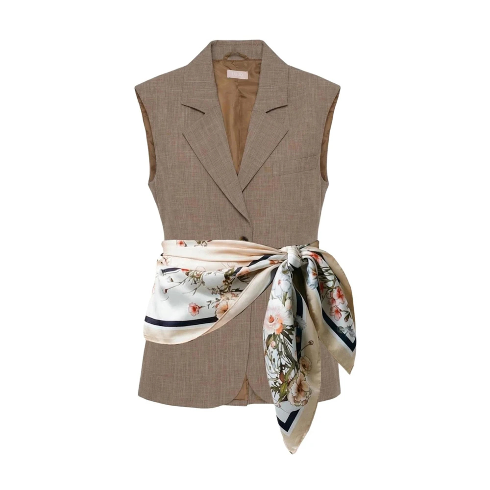 Liu Jo Damen Beige - Weste Mit Schal - Jackets - L