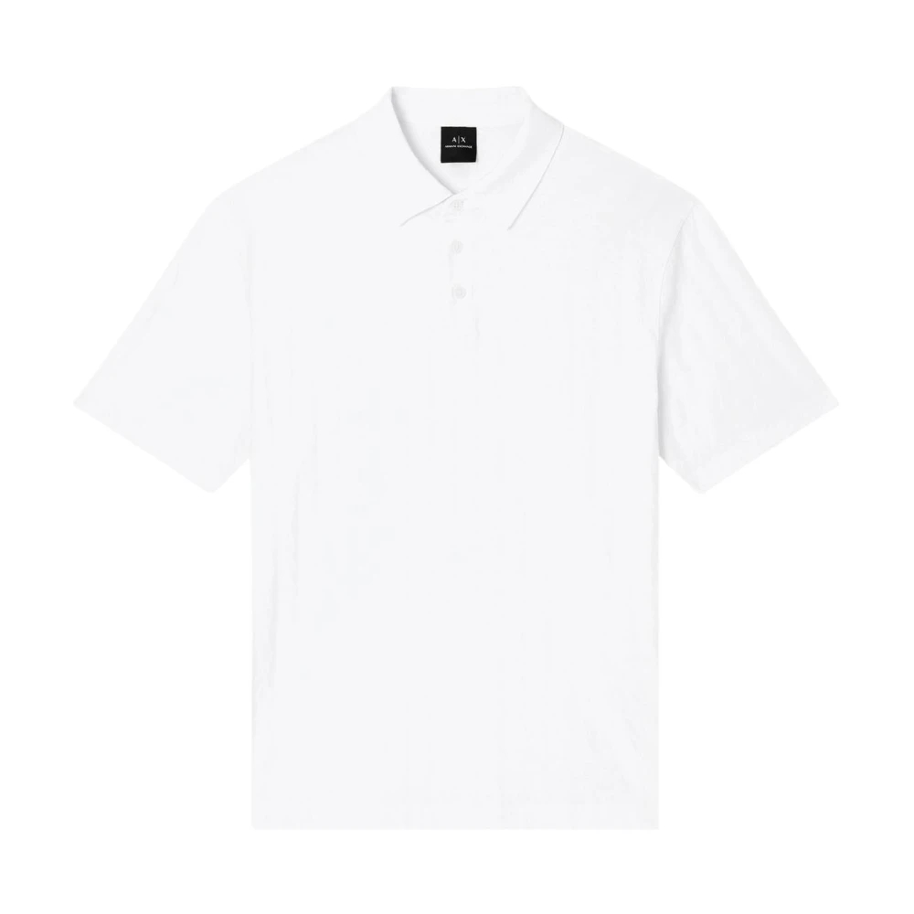 Armani Exchange Herren Weiß - Baumwoll-Polohemd Mit Knopfverschluss - Tops - M