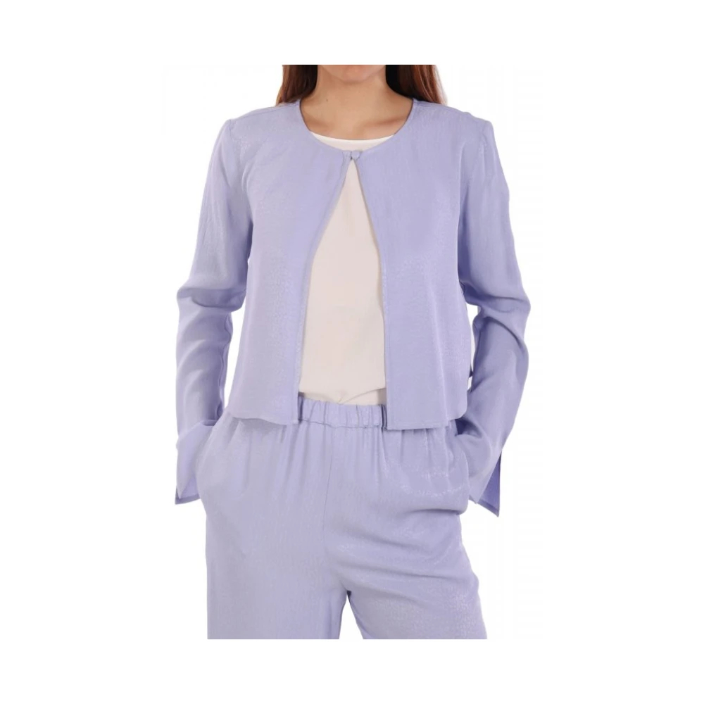 Emporio Armani Damen Violett - Armure Viscose Blouse - Jackets - Lila - M