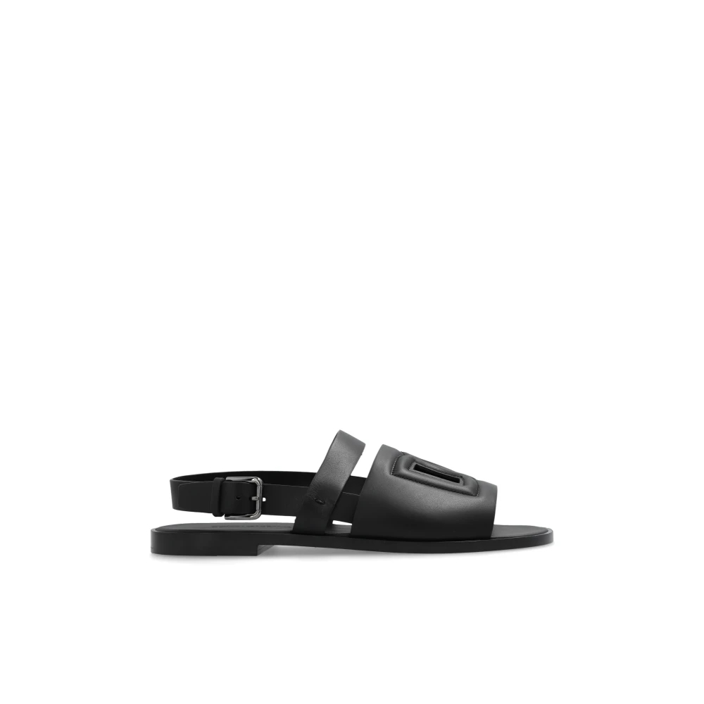 Dolce & Gabbana Herren Schwarz - Ledersandalen - Shoes - K -39 Eu
