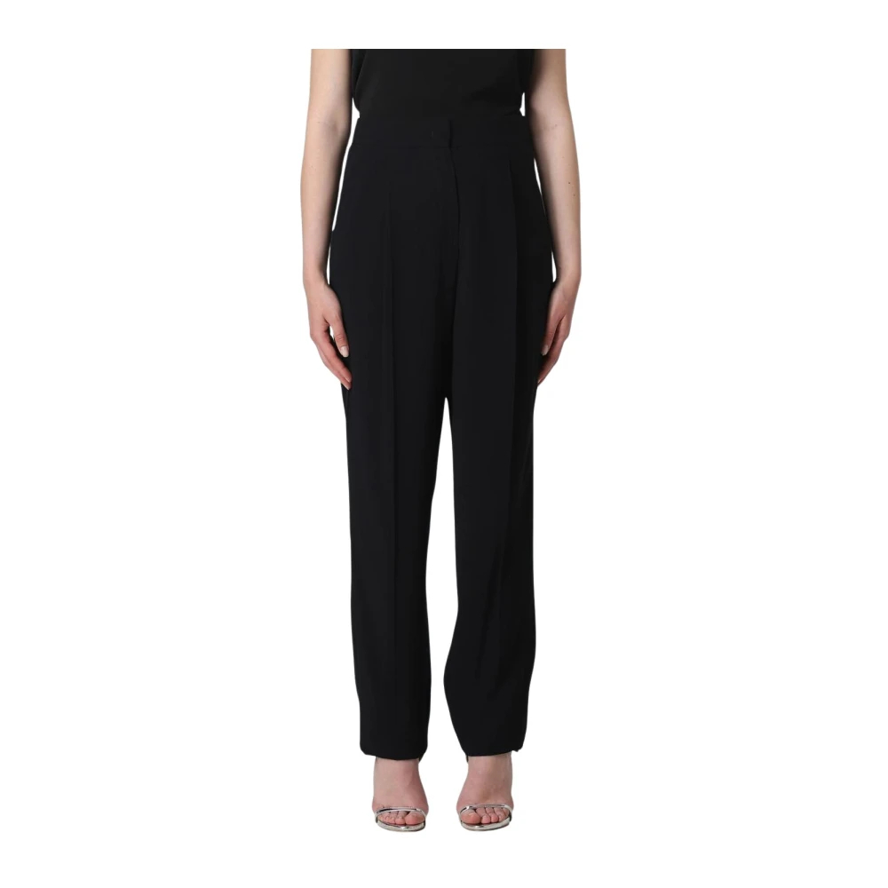 Emporio Armani Damen Schwarz - Elegante Hose Mit Bundfalten-Design - Trousers - K - L