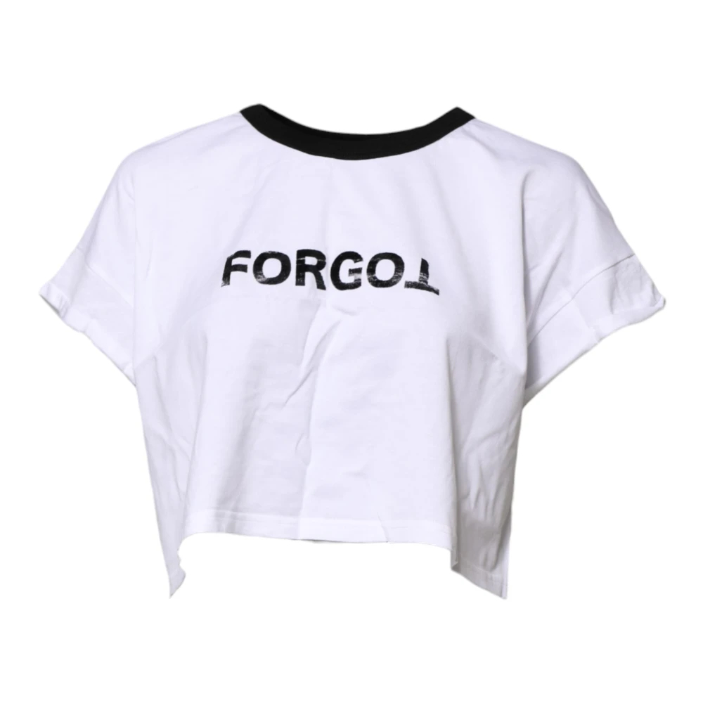Dolce & Gabbana Damen Weiß - Es Grafikdruck Cropped T-Shirt - Tops - Xl