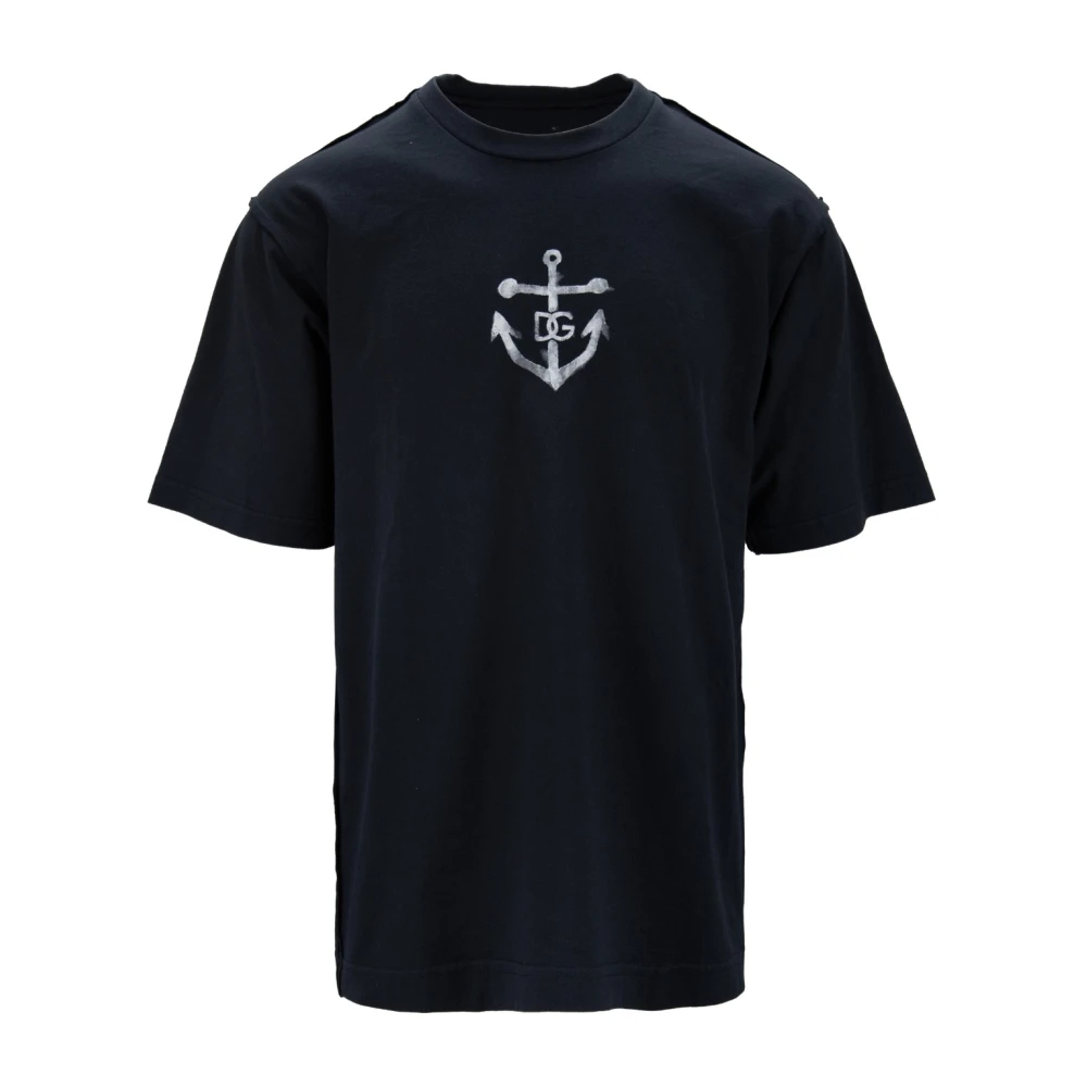 Dolce & Gabbana Herren Schwarz - Grafikdruck Baumwoll T-Shirt - Tops - K - M