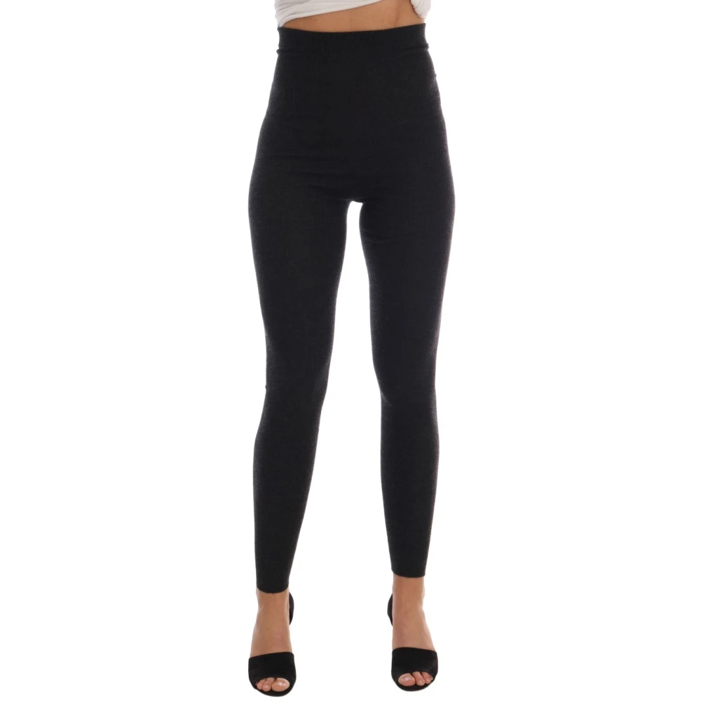 Dolce & Gabbana Damen Schwarz - Elegante Graue Kaschmirhose Mit Hoher Taille - Trousers - K -M