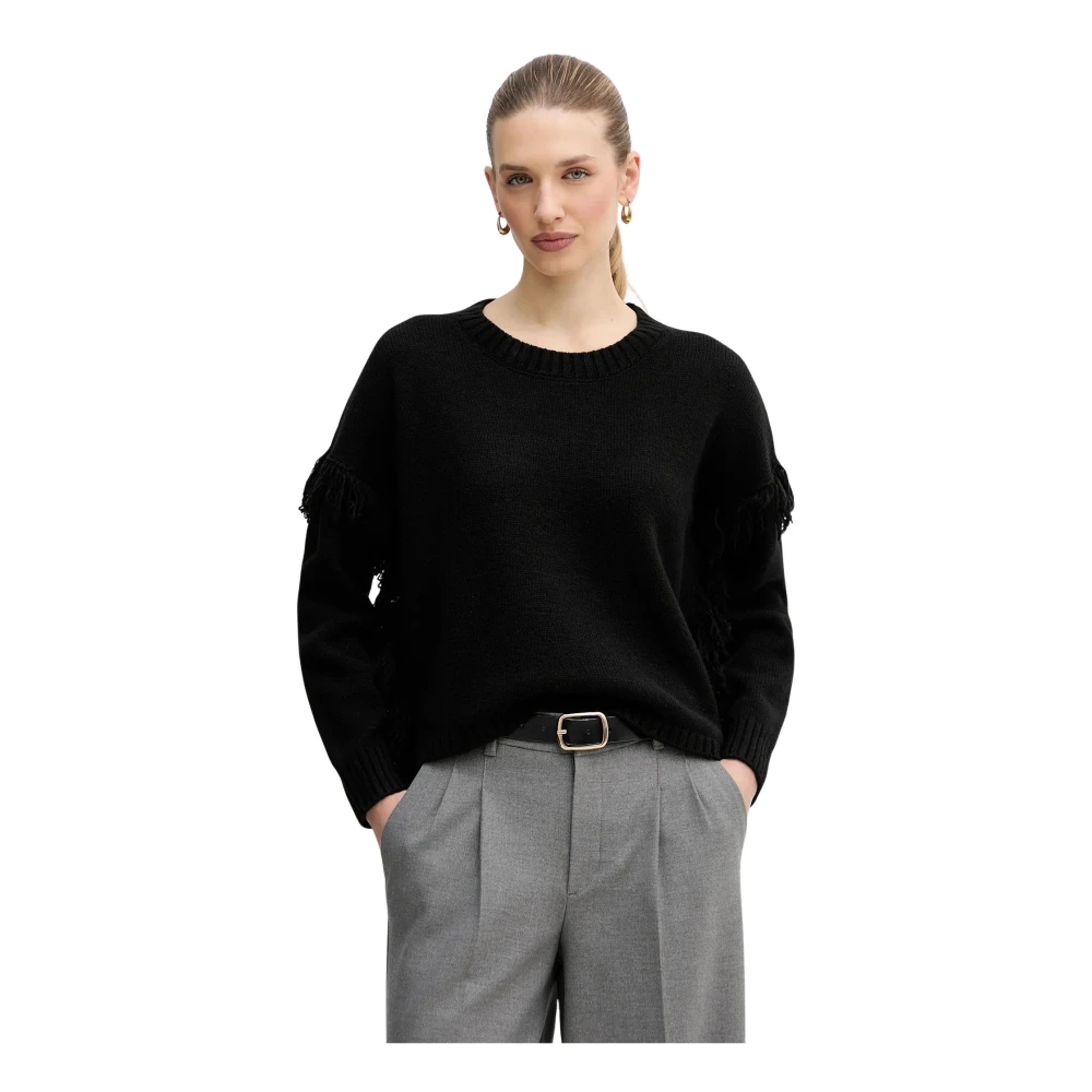 United Colors Of Benetton Damen Schwarz Benetton, Pullover Mit Fransen, Größe Xs, - Bild 3
