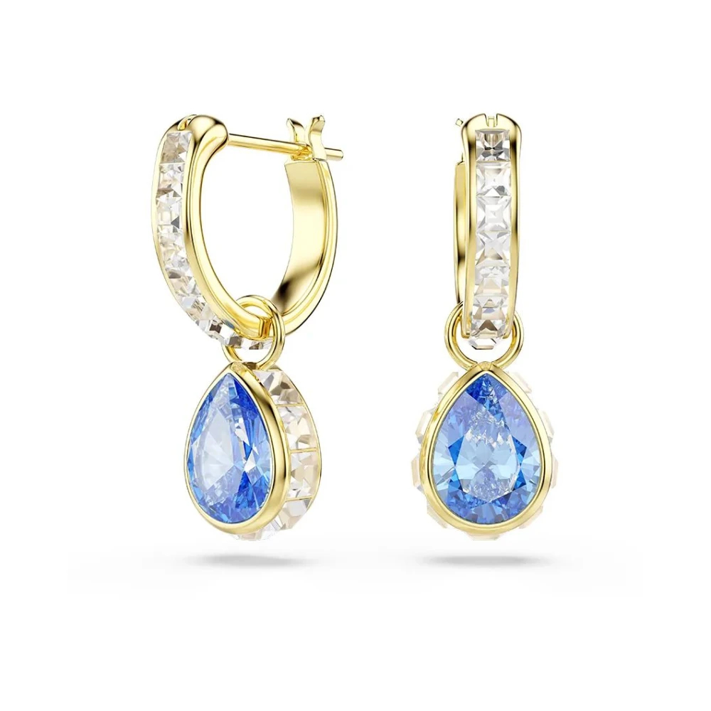 Swarovski Chroma Drop-Ohrhänger, Tropfenschliff, 18K Goldbeschichtet Blau - Bild 6