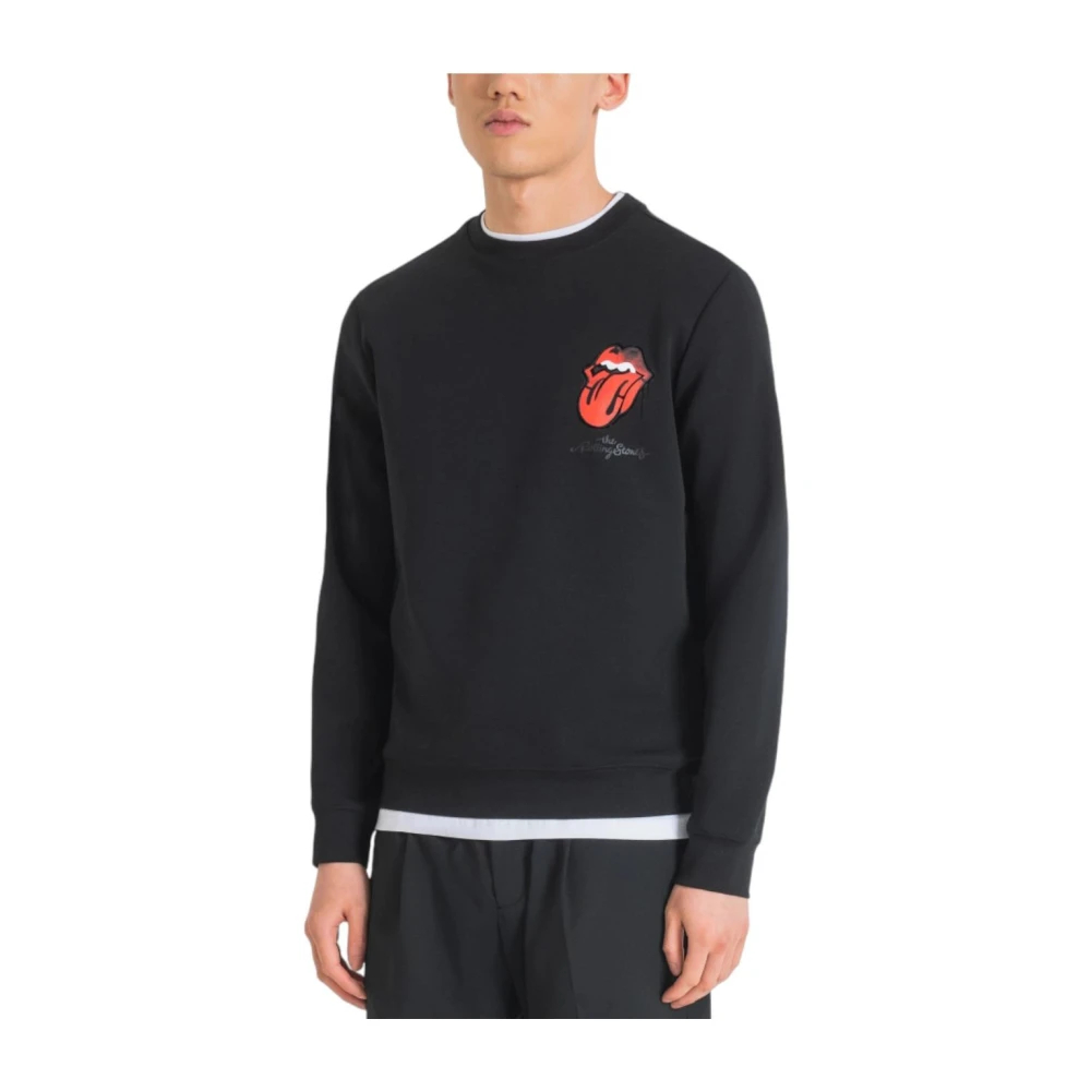Antony Morato Herren Schwarz - Moderne Urban Sweatshirt Mit Rolling Stones Logo - Sweatshirts & Hoodies - K - S