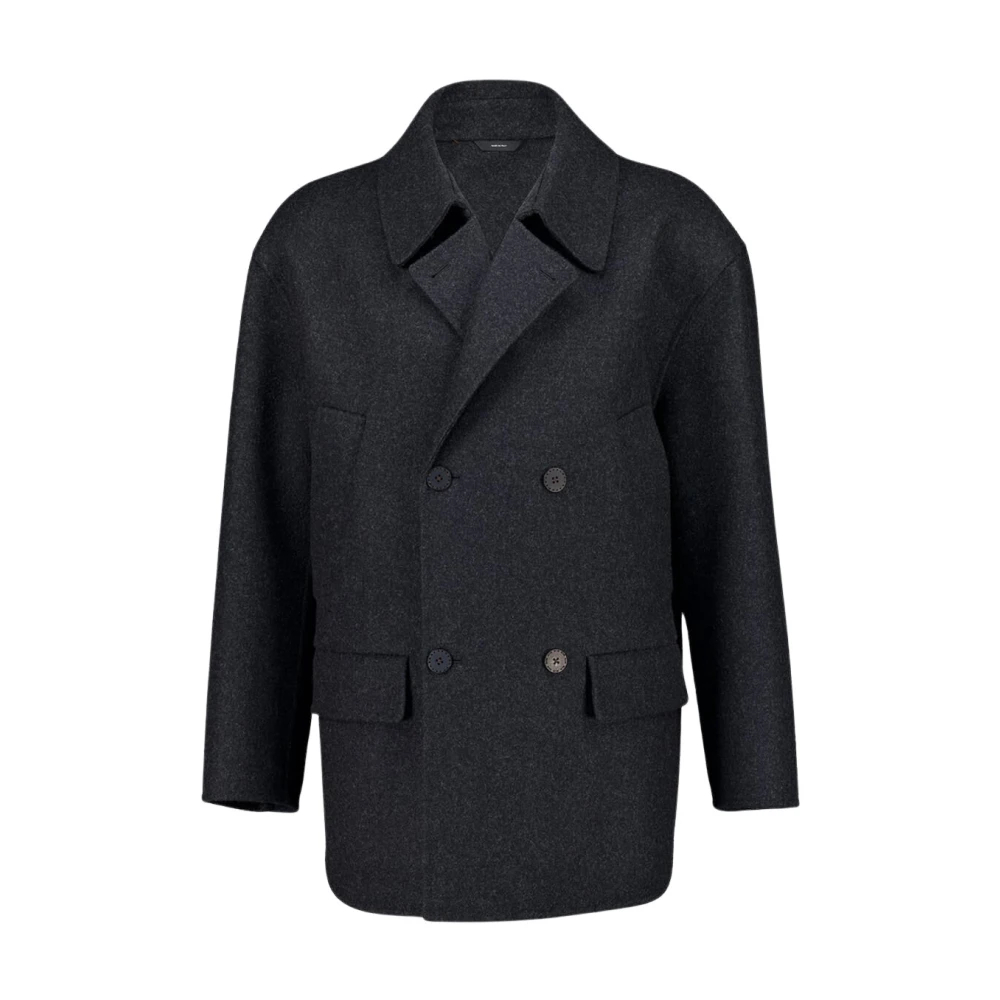Fendi Herren Schwarz - Wollmischung Caban - Coats - K - M
