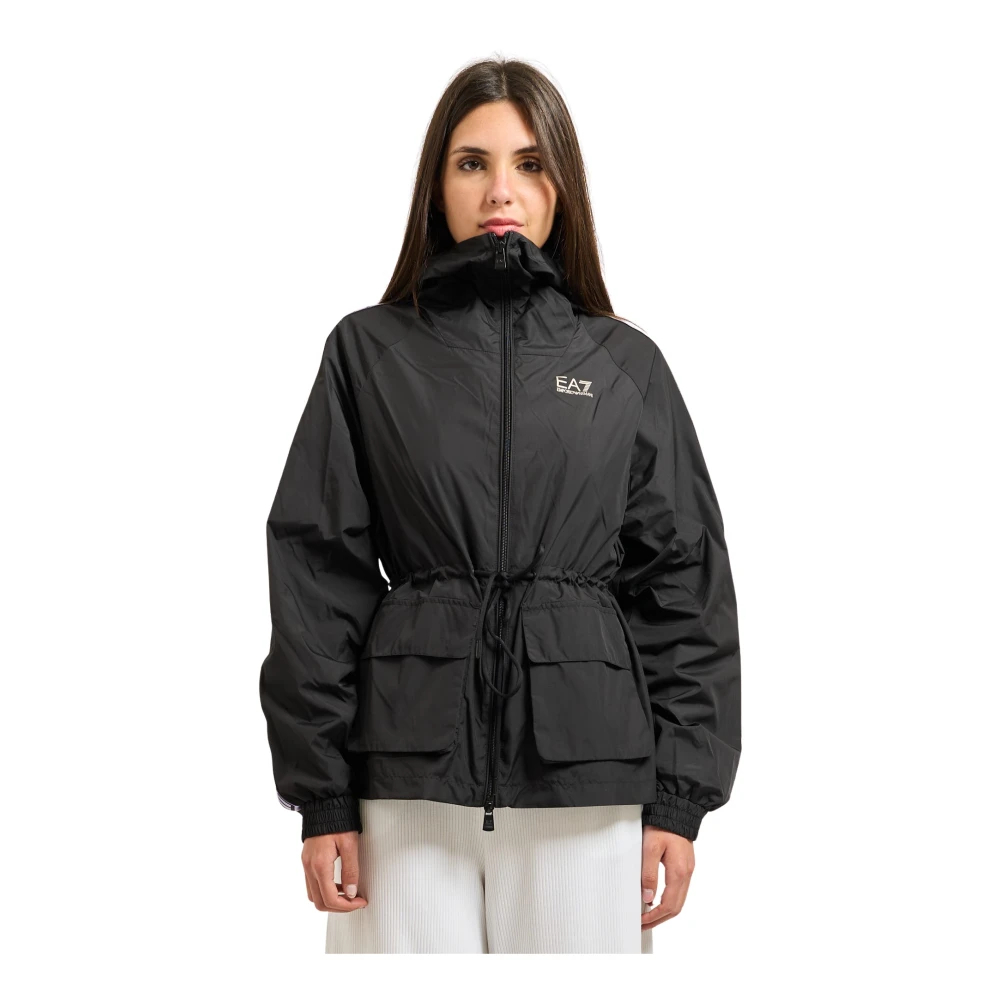 Emporio Armani Damen Schwarz - Kapuzenjacke Mit Logo - Jackets - K -Xs