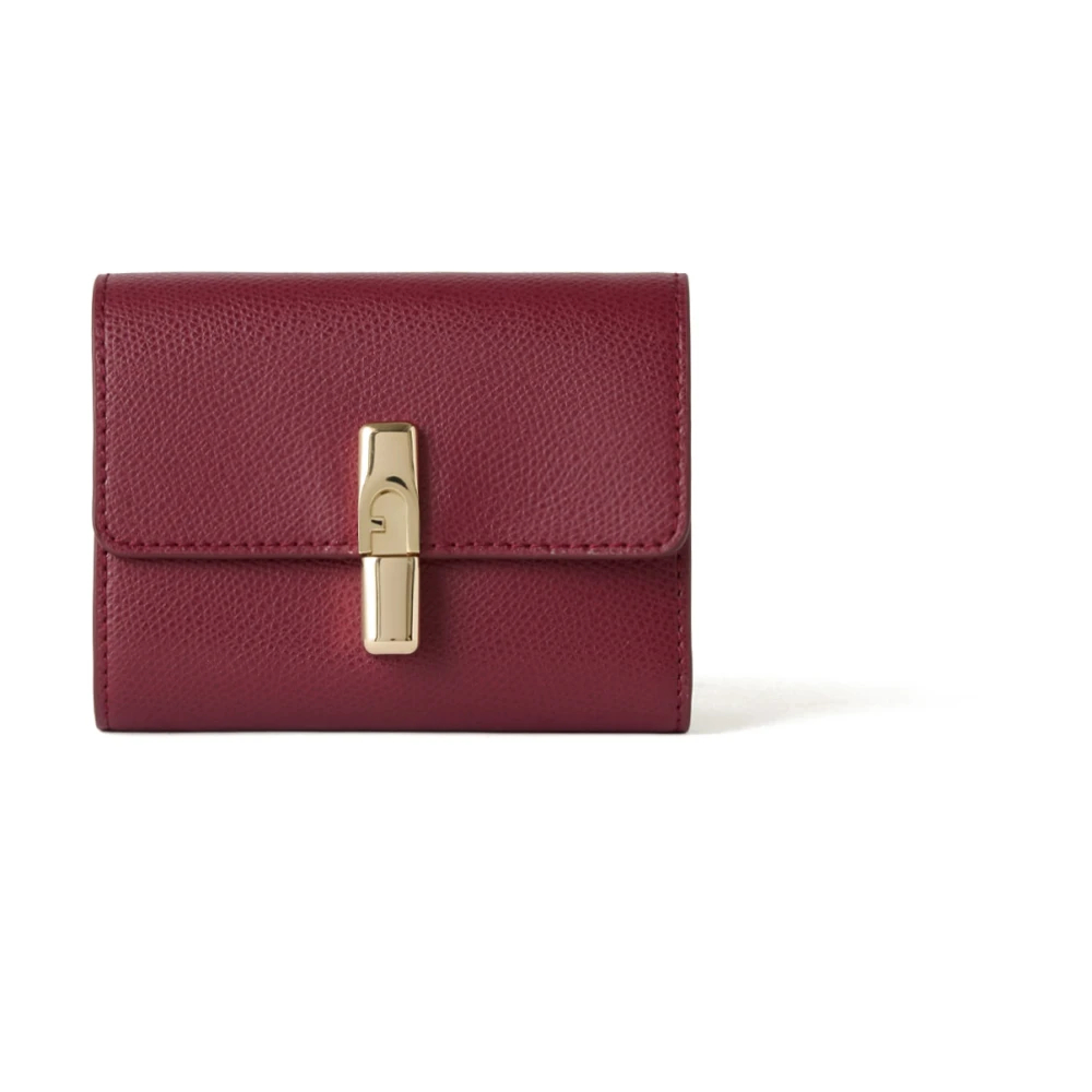 Damen Rot Furla Iride Kompaktes Portemonnaie S Ciliegia D Strukturiertes Leder - Bild 3