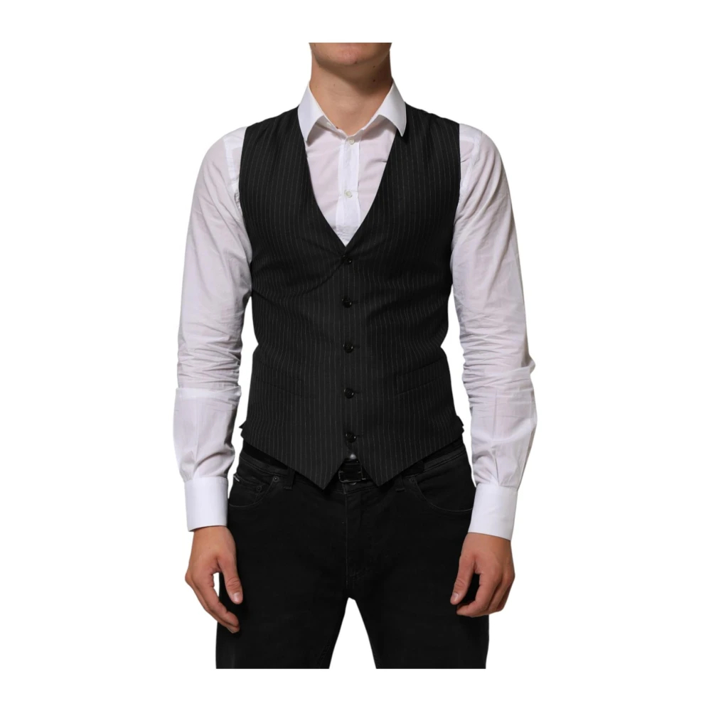Dolce & Gabbana Herren Schwarz - Woll Kleid Formelle Weste - Suits - K - Xs