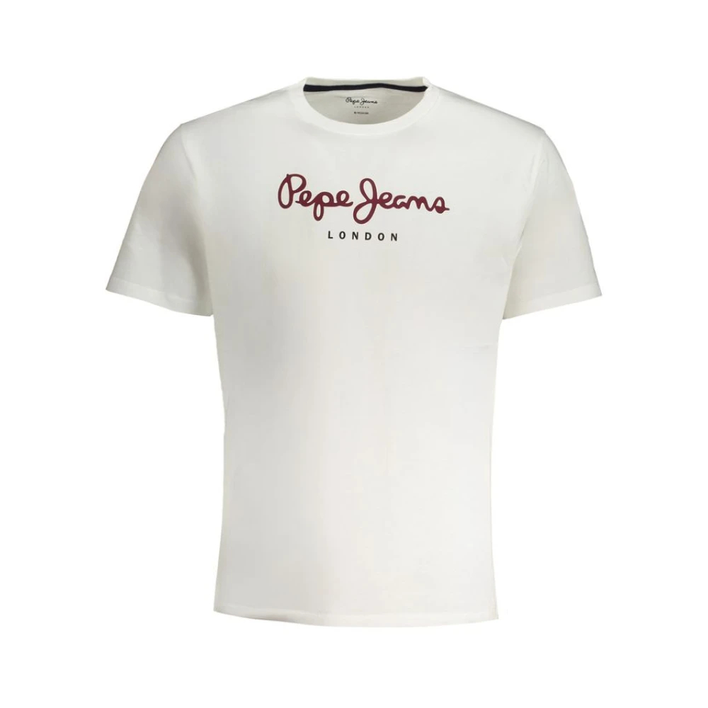 Pepe Jeans Herren Weiß T-Shirt Eggo Pm508208 Regular Fit Groß - Bild 10