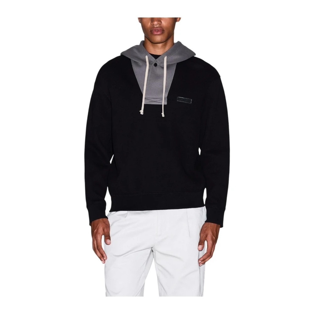 Armani Exchange Herren Schwarz - Hooded Langarm Rundhals-Sweatshirt - Sweatshirts & Hoodies - K - Xl