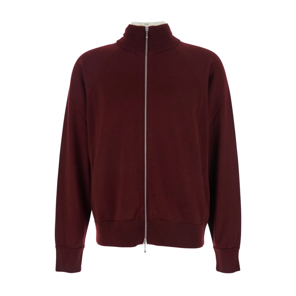 Jil Sander Herren Rot - Woll-Cardigan Mit Reißverschluss - Knitwear - Xs