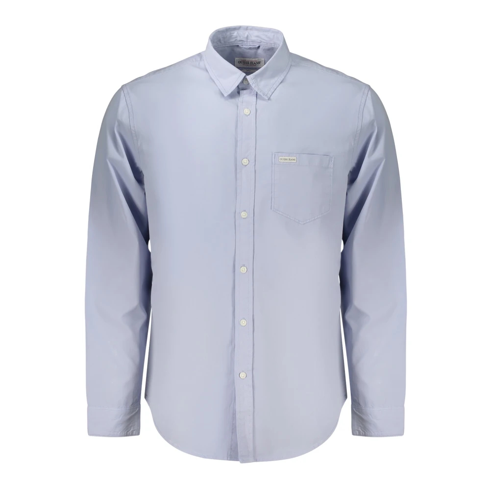 Guess Herren Blau Slim-Fit Langarmshirt Mit Tasche - Bild 4