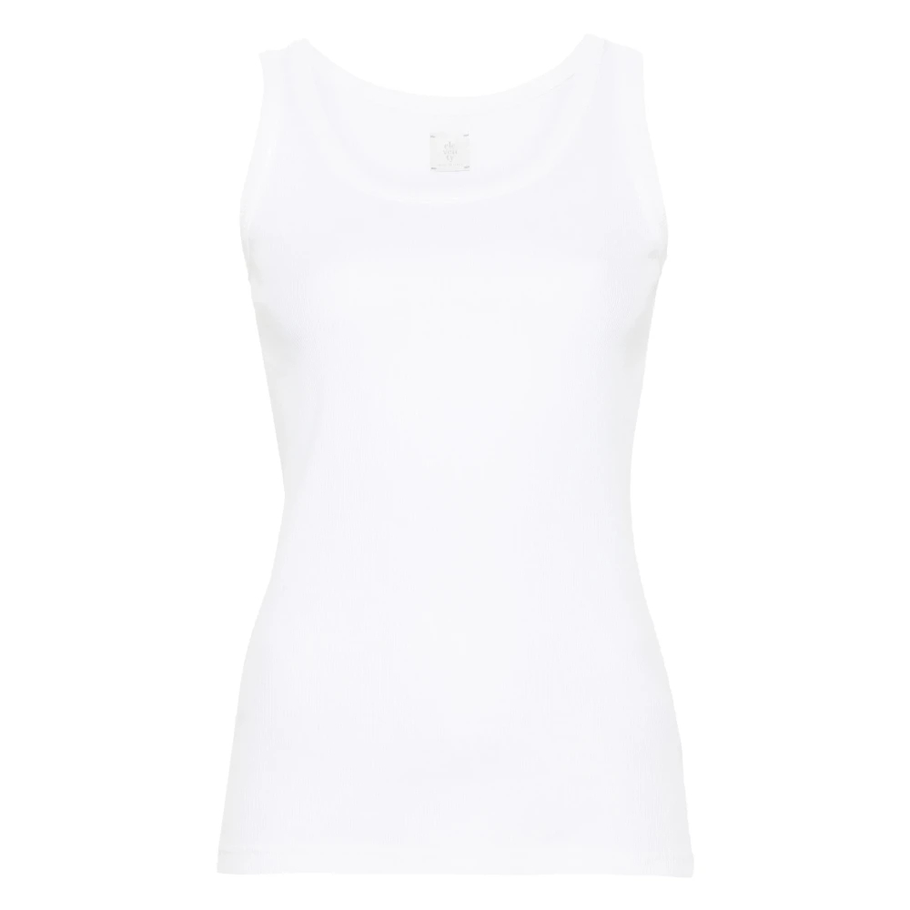 Eleventy Damen Weiß - Ärmelloses Rundhals-T-Shirt - Tops - L