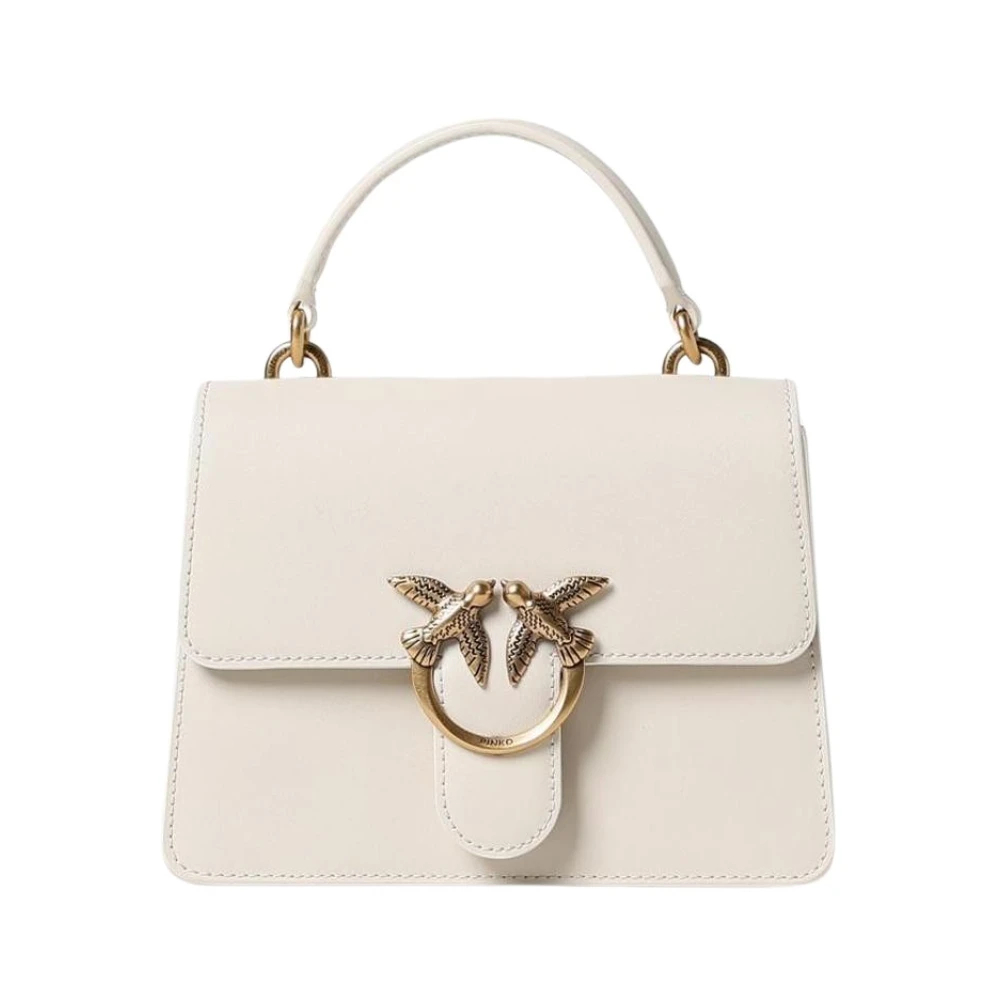 Pinko - Love Birds Weiße Lederhandtasche - Bags - Damen - Weiß - One Size - Bild 6