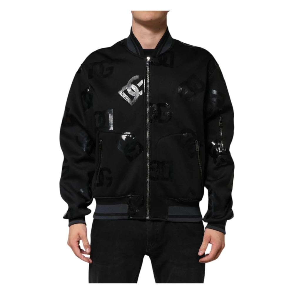 Dolce & Gabbana Herren Schwarz - Logo Dg Mania Bomberjacke - Jackets - K - 2XL