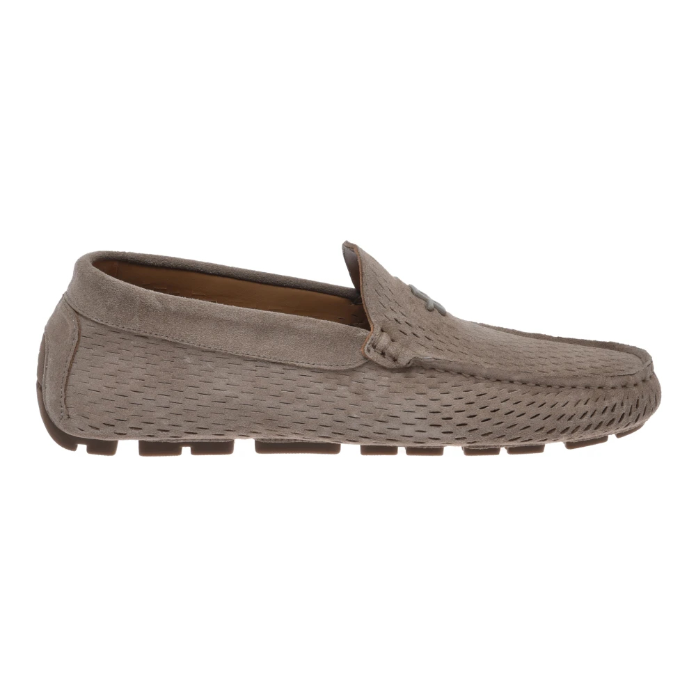 Baldinini Herren Beige - Perforated Suede Moccasin - Shoes - 43 Eu