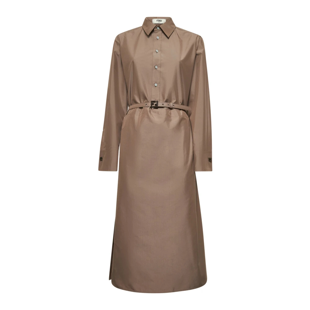 Fendi Damen Braun - Baumwollhemdkleid - Dresses - 2XS