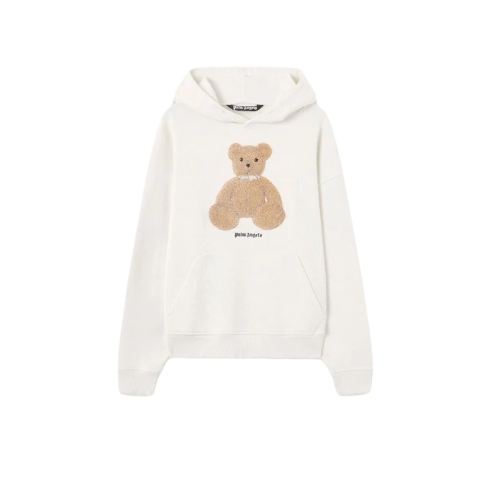 Palm Angels Herren Weiß - Bear Graphic Hoodie - Sweatshirts & Hoodies - L