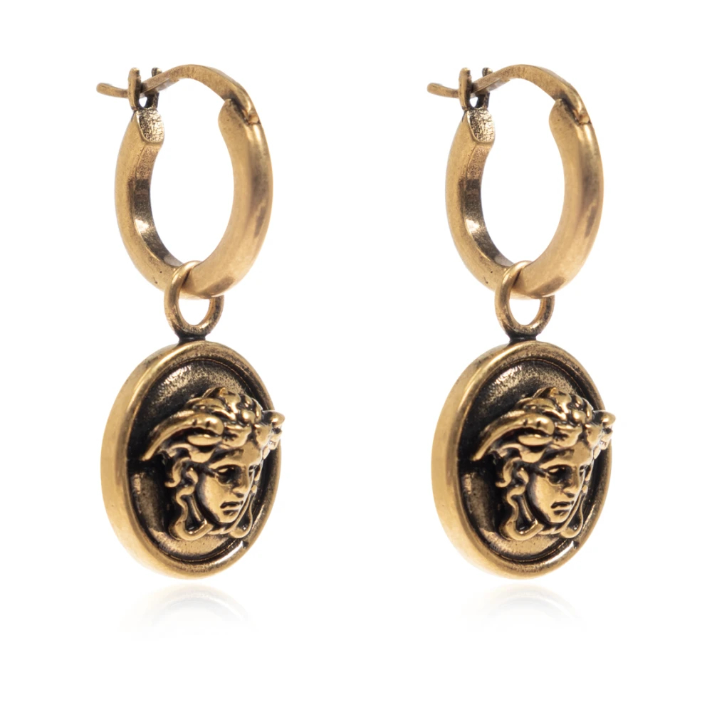 Versace Unisex Gelb - Medusa Head Earrings - Accessories - One Size