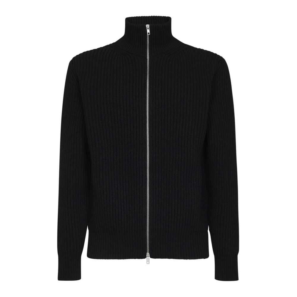 Mm6 Maison Margiela Herren Blau - Gerippter Cardigan Mit Reißverschluss - Knitwear - M