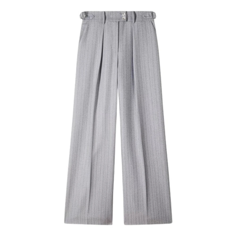 Patrizia Pepe Damen Grau - Gestreifte Palazzo-Hose - Trousers - S