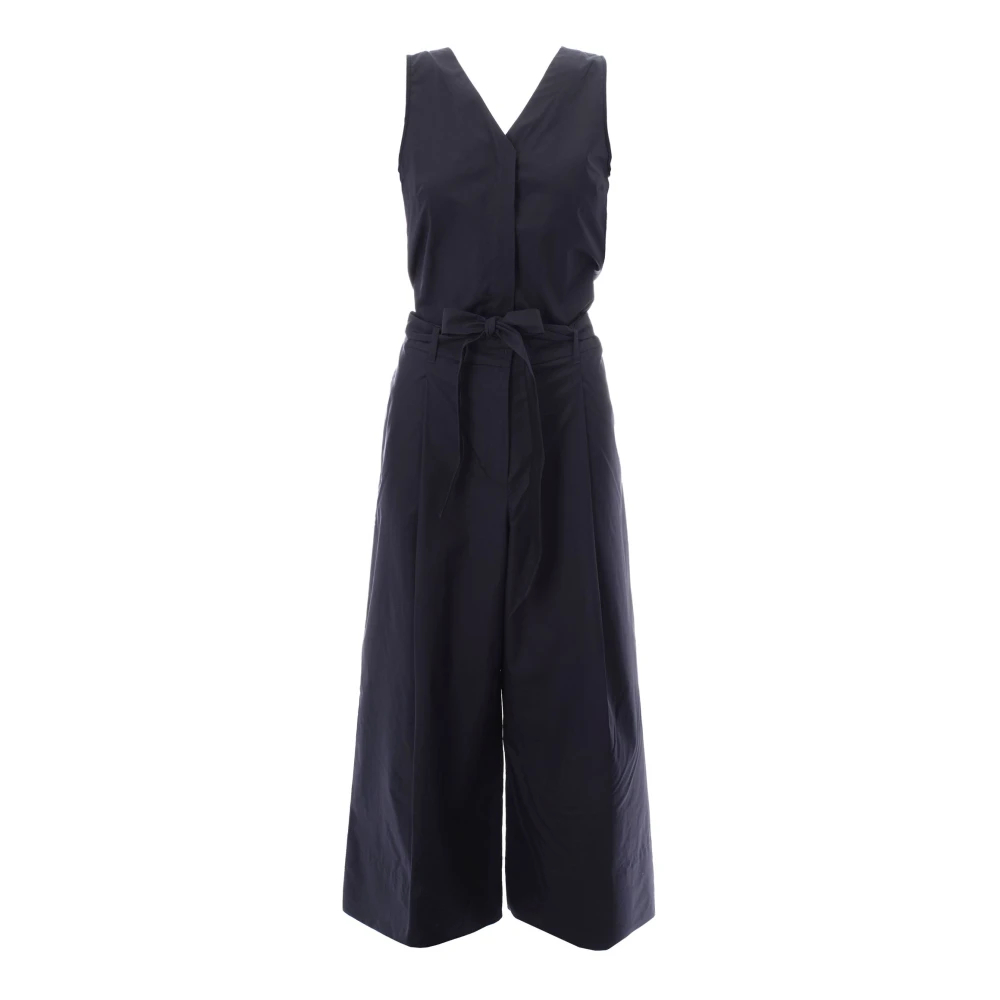 Max Mara Studio Damen Blau - Poplin Baumwoll-Jumpsuit - Jumpsuits & Playsuits - M