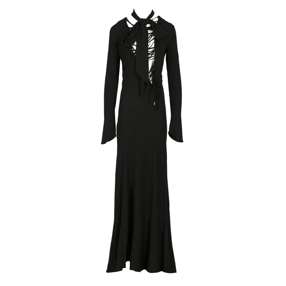 The Attico Damen Schwarz - Viskose-Krepp-Midikleid - Dresses - K - M