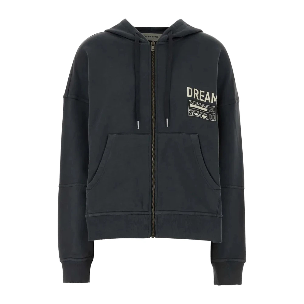 Golden Goose Damen Blau - Baumwoll-Hoodie Mit Logodruck - Sweatshirts & Hoodies - L