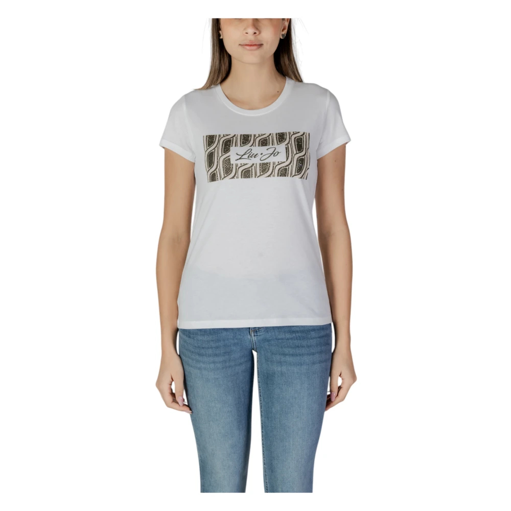 Liu Jo Damen Weiß - Es Blumen-T-Shirt - Tops - M