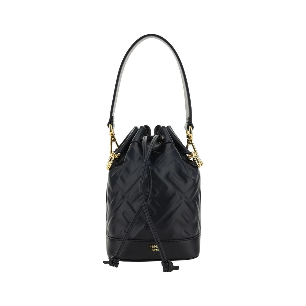 Fendi Damen Schwarz - Geprägte Mon Tresor Eimertasche - Bags - K -One Size