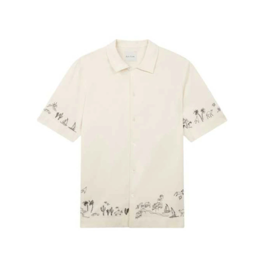 Paul Smith Herren Beige - Mauritius Embroidered Shirt - Shirts - S