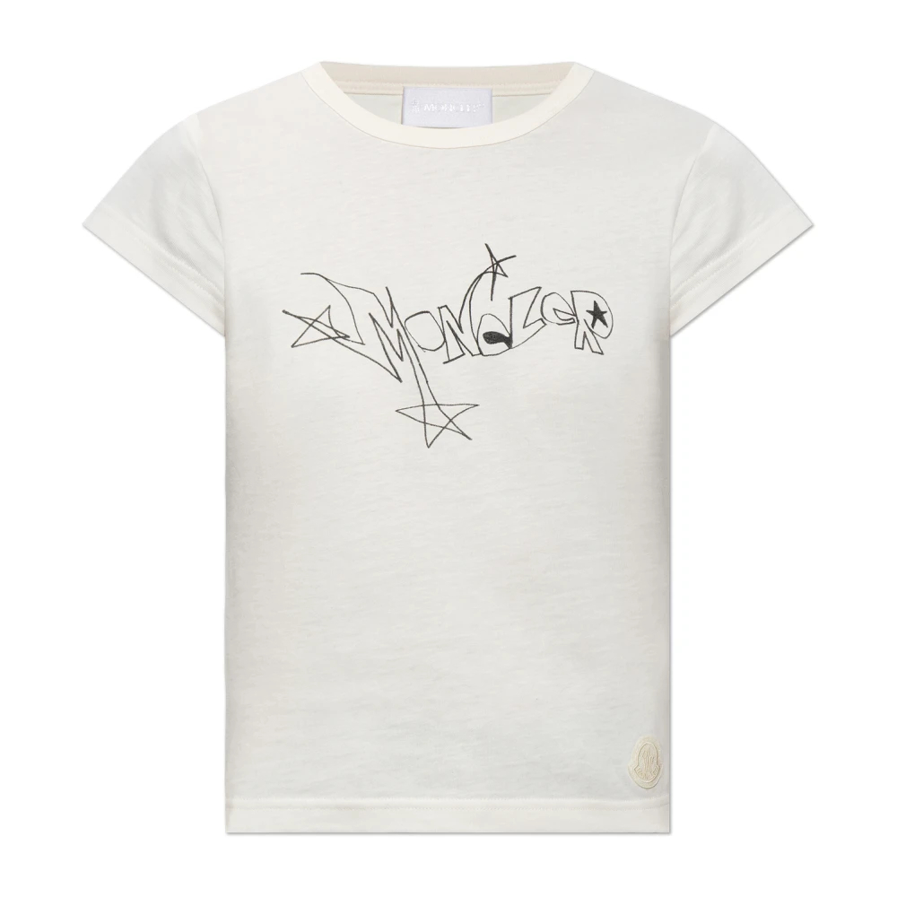 Moncler Printed Cotton Jersey T-Shirt für Women in White in Size: M - Bild 3