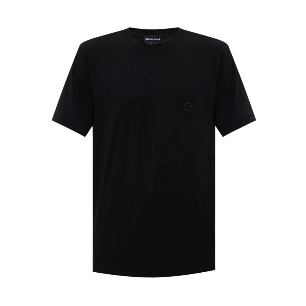 Giorgio Armani - Stretch Jersey T-Shirt Mit Stickerei - Tops - Herren - Schwarzk - L - Bild 8