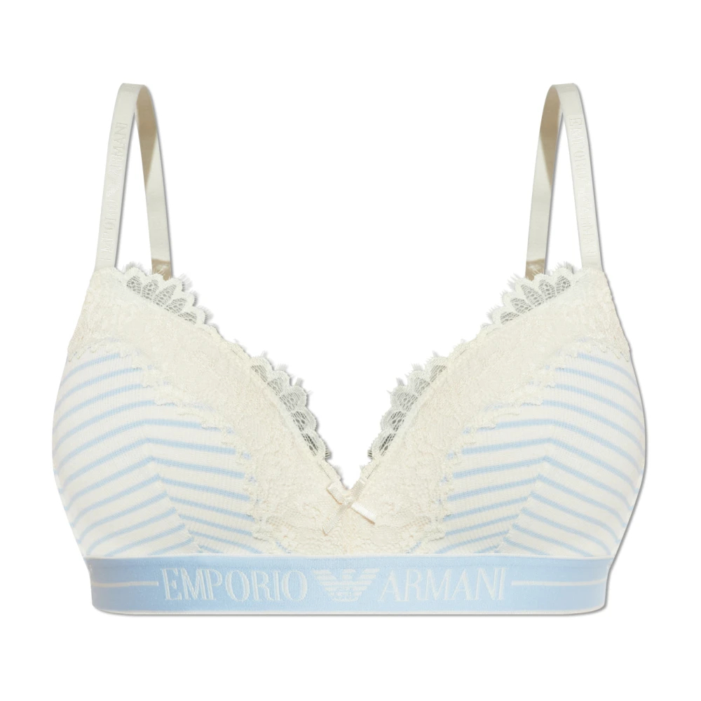 Emporio Armani Damen Blau - Bh Mit Streifenmuster - Underwear - Xs