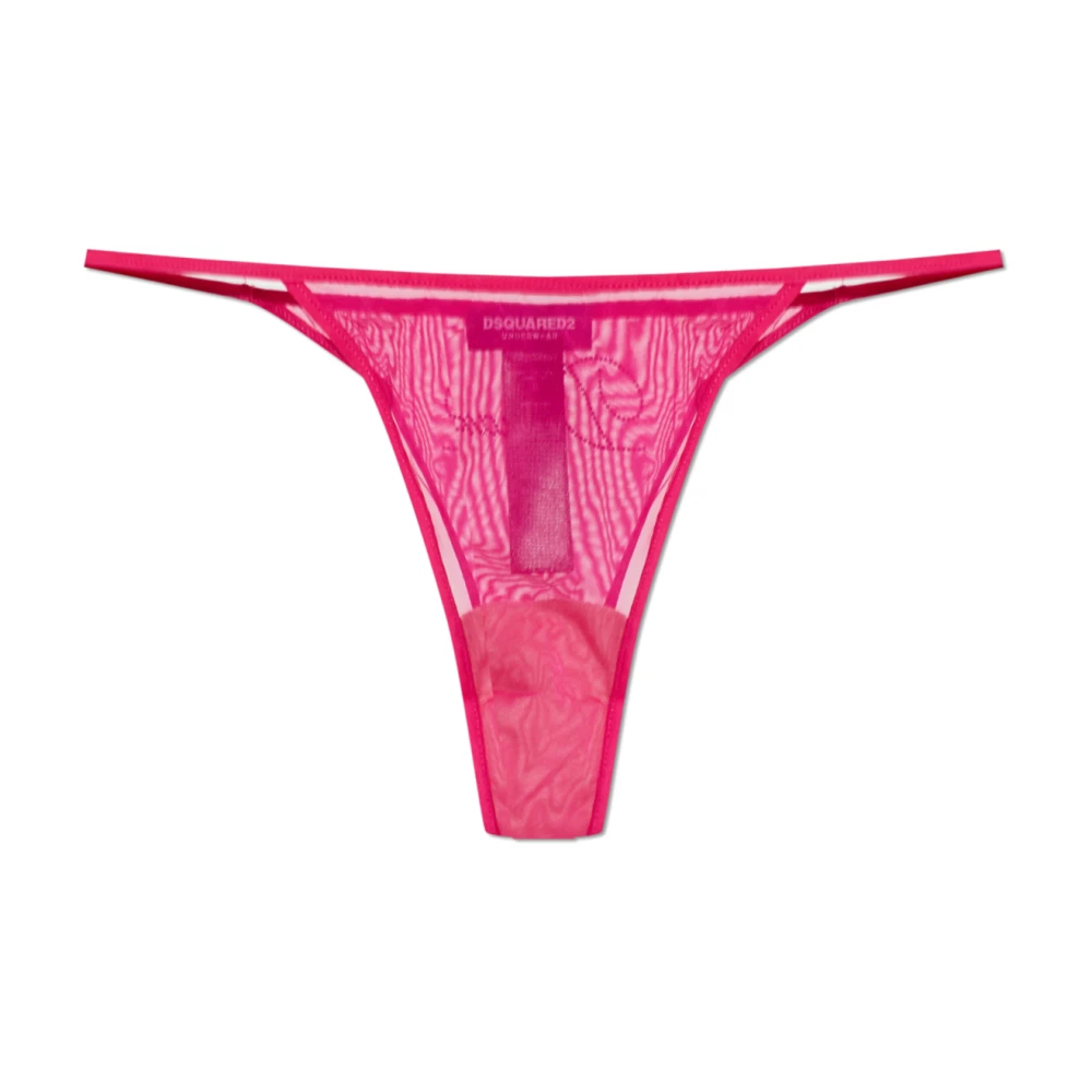 Dsquared2 Damen Rosa - Slips Mit Pailletten-Logo - Underwear - 2XL
